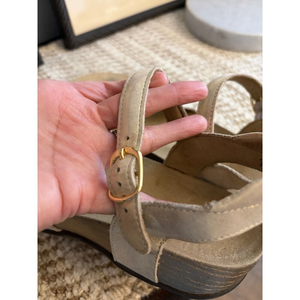 SAS Pampa Toe Loop Sandal in Fantasia Copper Gold Crinkle size 7.5 - Picture 7 of 8